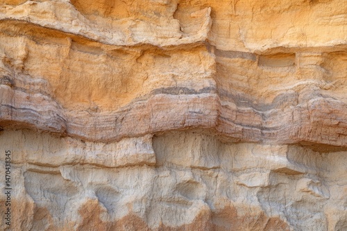 Wallpaper Mural A detailed close-up reveals layered sandstone formations with varied textures and subtle color gradients in the earth's crust. Torontodigital.ca