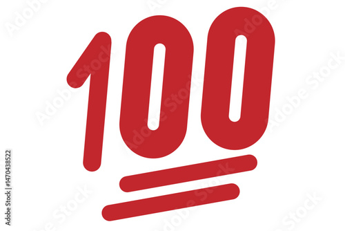 Hundred points symbols. One hundred vector icon. hundred-point emoji. Hundred, 100, vector, icon, symbols.