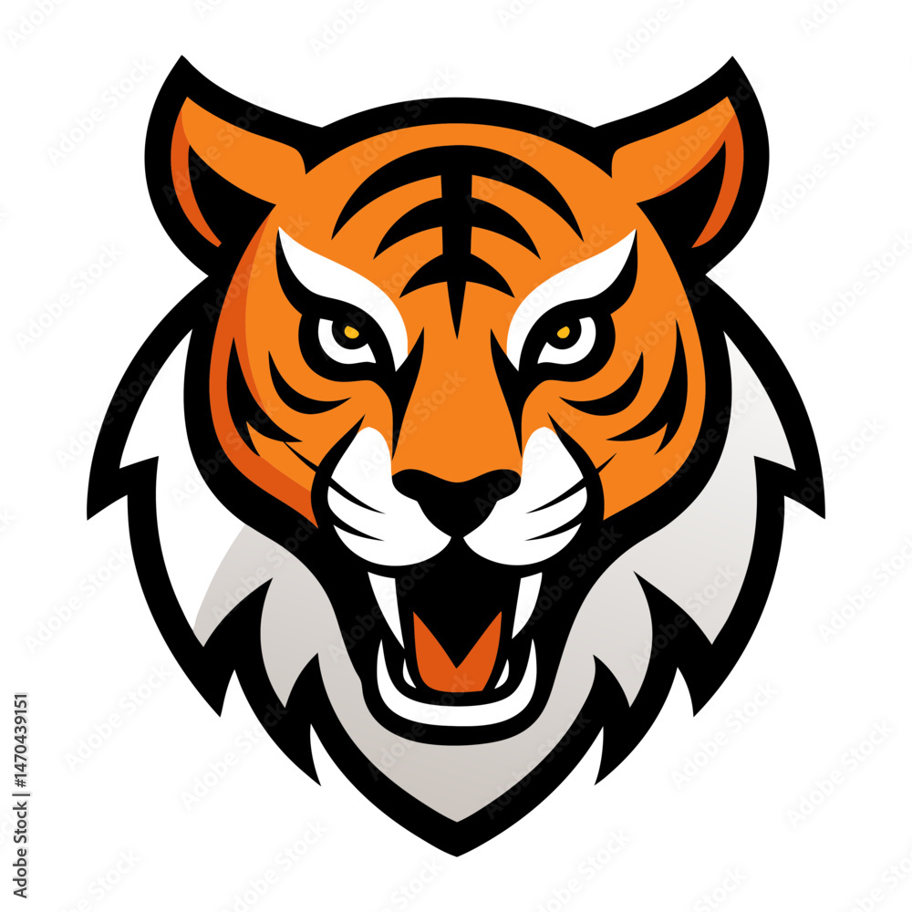 Obraz premium Tiger head mascot logo design vector