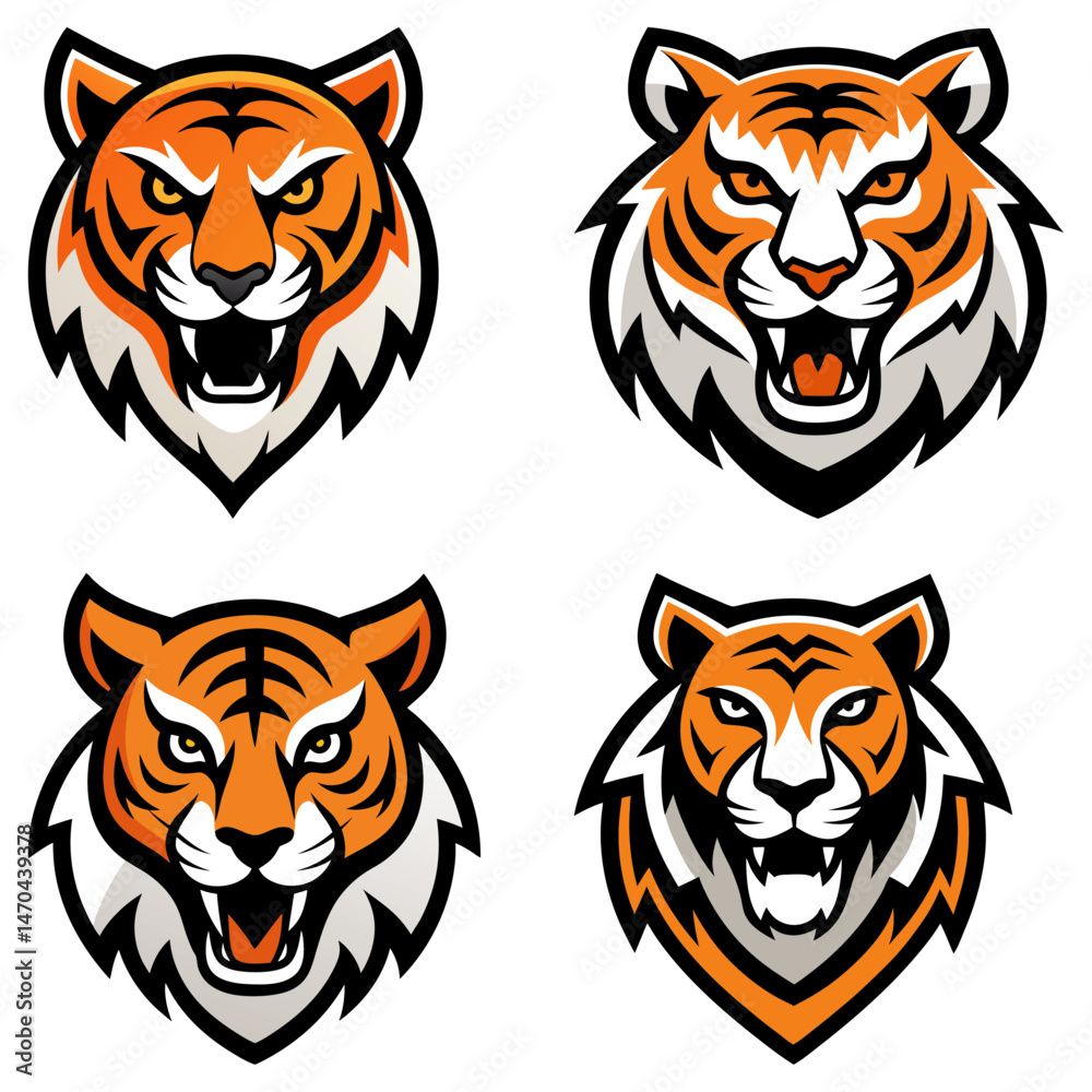Fototapeta premium Tiger head mascot logo design vector