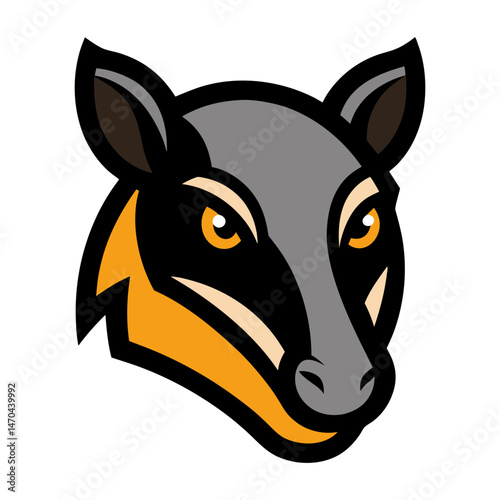 Tapir head mascot logo design vector