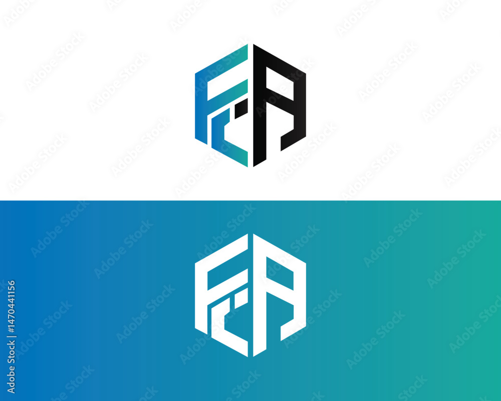 Fototapeta premium Abstract FIA monogram hexagon logo vector template design concept