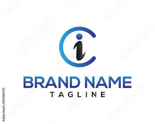 Creative logo design featuring letter Ci or iC with circle vector template for brand identity and tagline