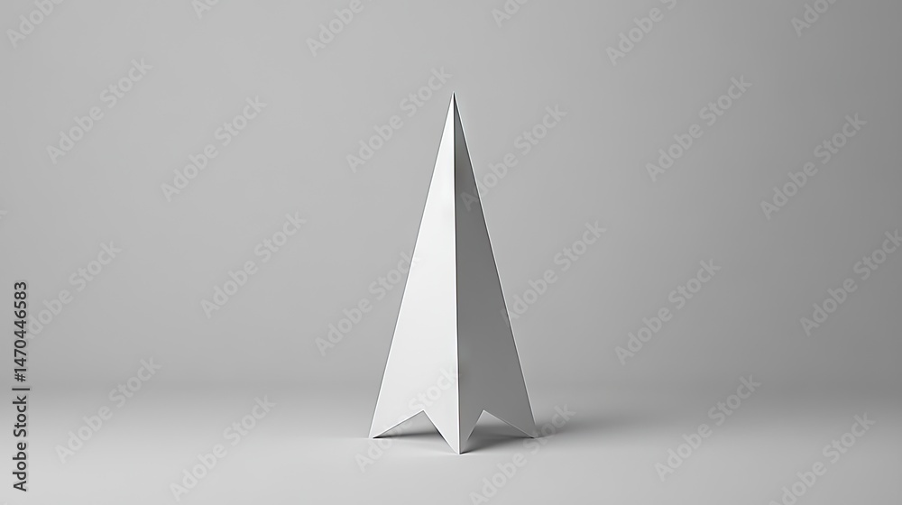 Fototapeta premium Geometric white object on a plain background.