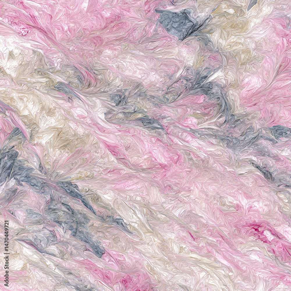 Fototapeta premium Pink and Gray Abstract Texture: Swirling clouds of pink, gray, and beige create a dreamy, ethereal abstract texture. Perfect for backgrounds, design elements, or artistic expression.