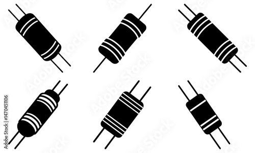 Resistor silhouette vector
