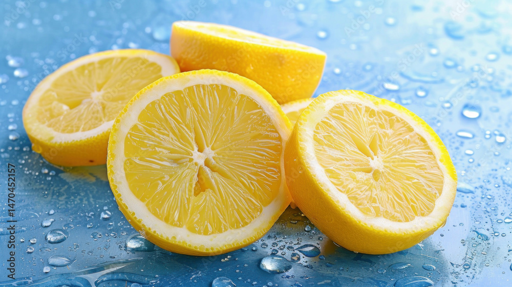 Close up fresh lemons slices Close up fresh lemons slices
