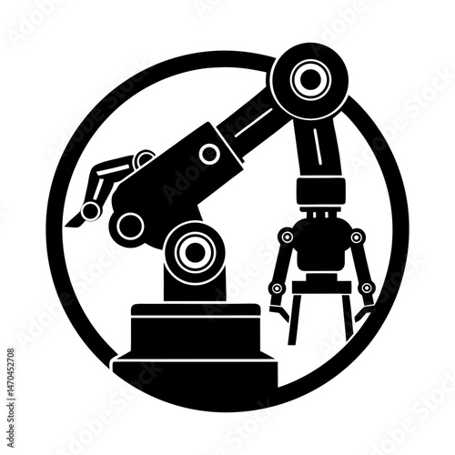 Industrial Robot silhouette vector