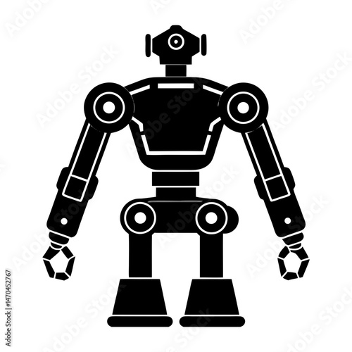 Industrial Robot silhouette vector