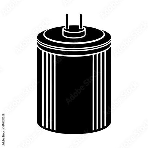 Capacitor silhouette vector