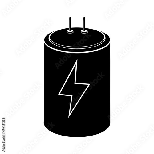 Capacitor silhouette vector