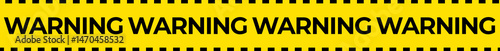 Warning Sign with Strip Lines with Yellow Background and Black Text Banner Design