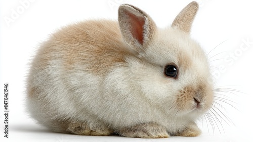 Fluffy rabbit isolated on white background