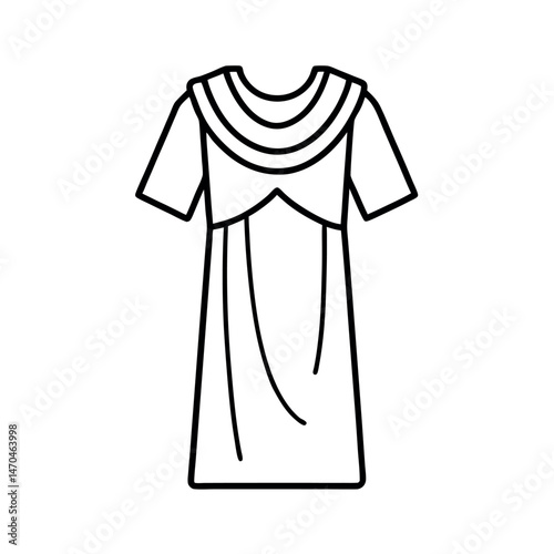 Ancient Greek Roman Tunic Costume Outline Vector Art