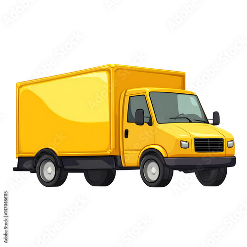 Vibrant Yellow Delivery Truck Vector Illustration