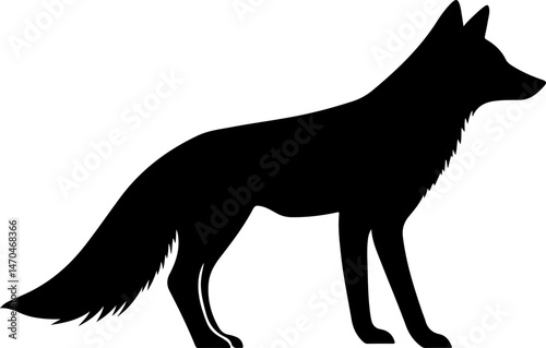 silhouette illustration of a fox