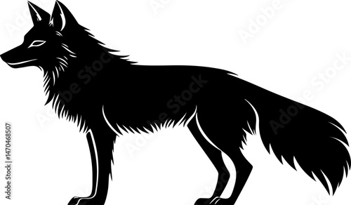 silhouette illustration of a fox