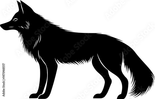 silhouette illustration of a fox