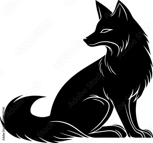 silhouette illustration of a fox