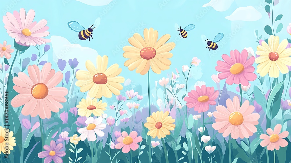 Bees Pollinating Spring Flowers. (3) Bees Pollinating Spring Flowers. (3)