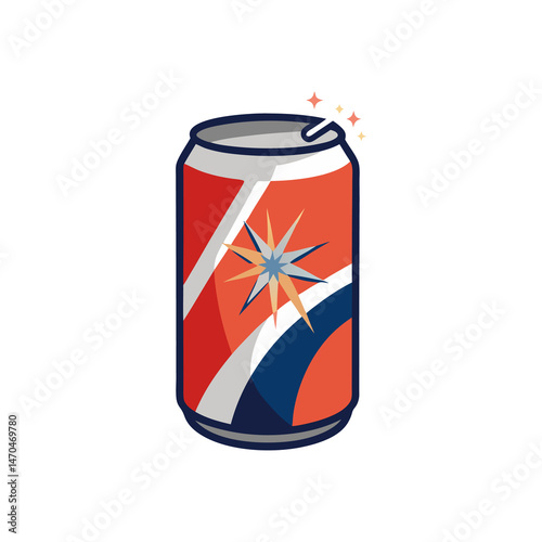 Soda Can With Fireworks Design