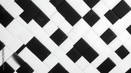 Geometric Black Diamond Shapes Form Bold Pattern on White Background with High Contrast