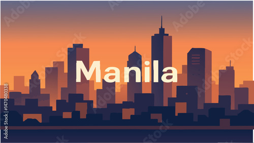 Manila Skyline at Sunset.eps