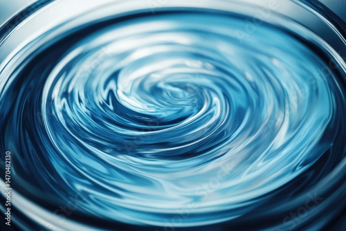 Swirling blue water creating concentric circles, a mesmerizing fluid dynamic.