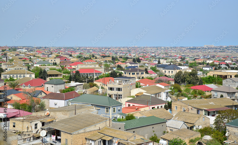 Obraz premium Baku, Azerbaijan. May 1, 2025. A view of Mardakan Town in Baku, Azerbaijan
