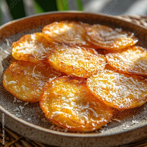 thailand crispy coconut pancakes dessert khanom buang  photo