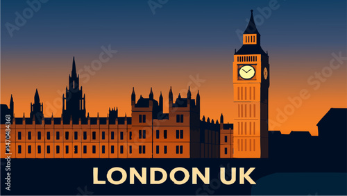 Big Ben and the London Skyline at Dusk