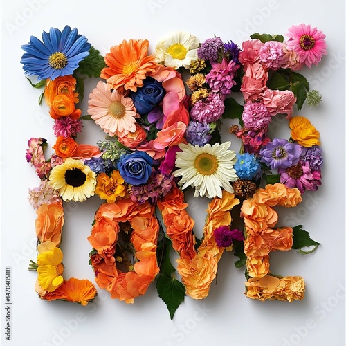  Colorful Floral Love Illustration.