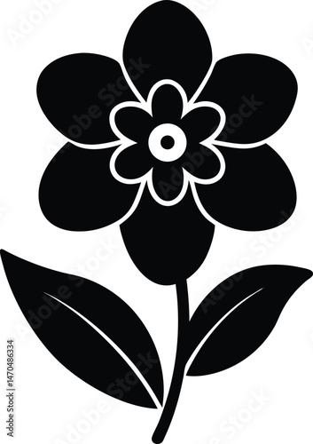 Chinese Forget Me Not Flower Icon Vector Illustration