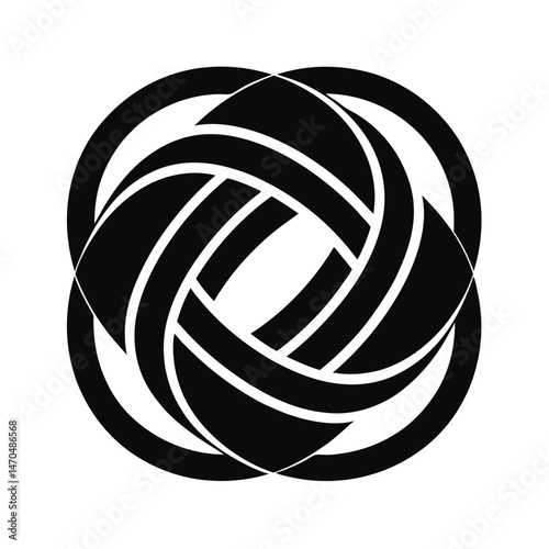 Intertwined Knot Symbol in Black and White