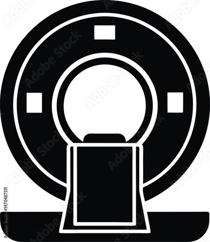 CT Scan Machine Icon Vector Illustration