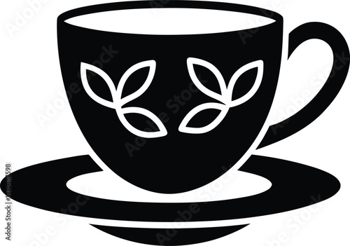 Cup And Saucer Vine Icon Vector Illustration
