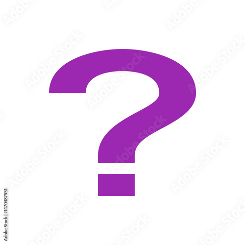 A purple question mark symbol against a white background indicating uncertainty and questioning thoughts and ideas