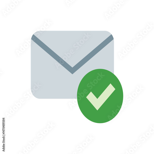 Envelope icon with a green check mark indicating successful delivery or a confirmation of a message sent out