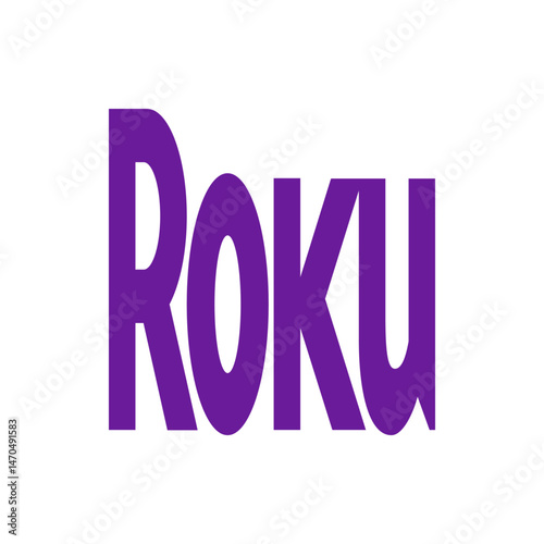 A purple roku logo displayed prominently against a white background in a clear and simple presentation
