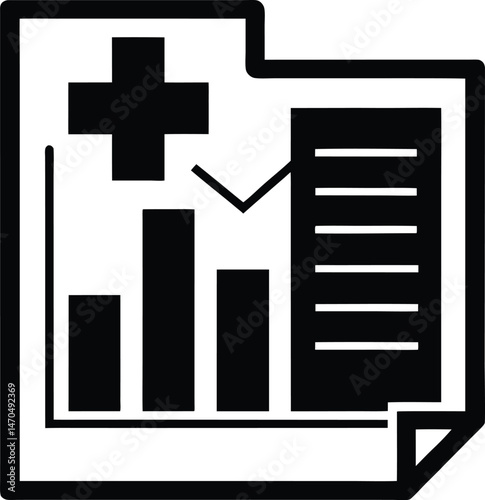 medical data chart icon vector illustration