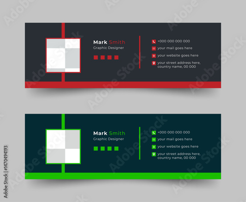 Email Signatures, Email signature Template Design, Email signature facebook cover design template or email footer and corporate personal social media banner.
