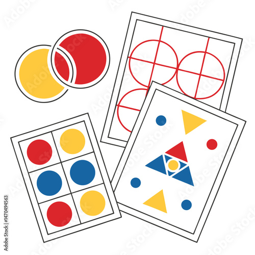 simple colourful of Minimalist shapes