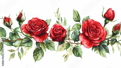 Elegant Seamless Red Roses Flowers Pattern for Design Projects