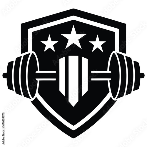 A vector illustration shows a set of iron dumbbell and weights, essential fitness equipment for strength training and bodybuilding in the gym