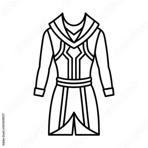 CGI Character Costume Outline Vector Line Art Design