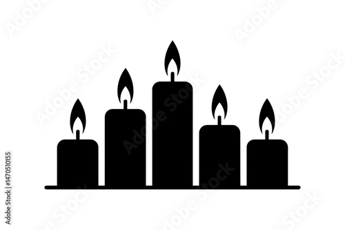 Black candles vector illustration for decoration