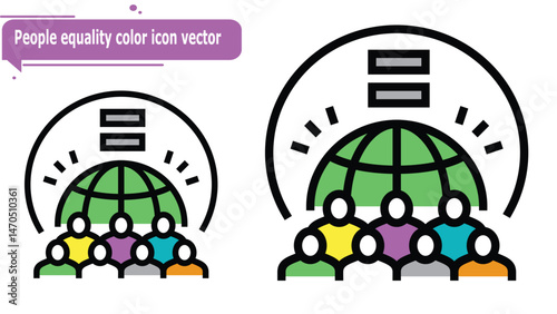  People equality color icon vector