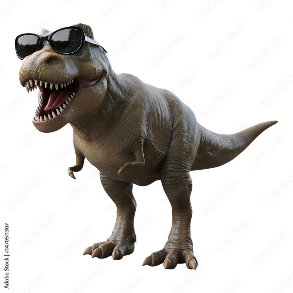 Fototapeta premium Cool dinosaur wearing sunglasses.