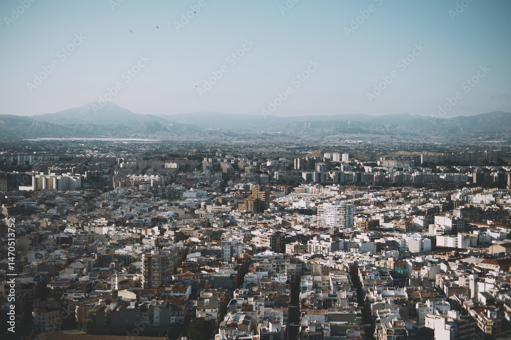 Obraz premium Aerial panoramic view of Alicante city, Spain