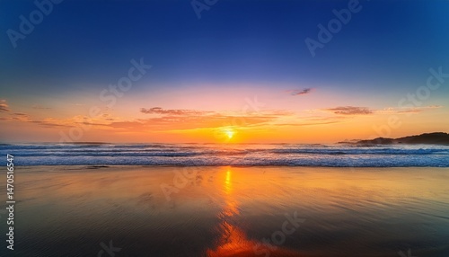 dawn s canvas highlighted color contrast photography at a serene beach generative ai